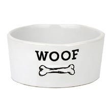 Small Woof Ceramic Dog Bowl